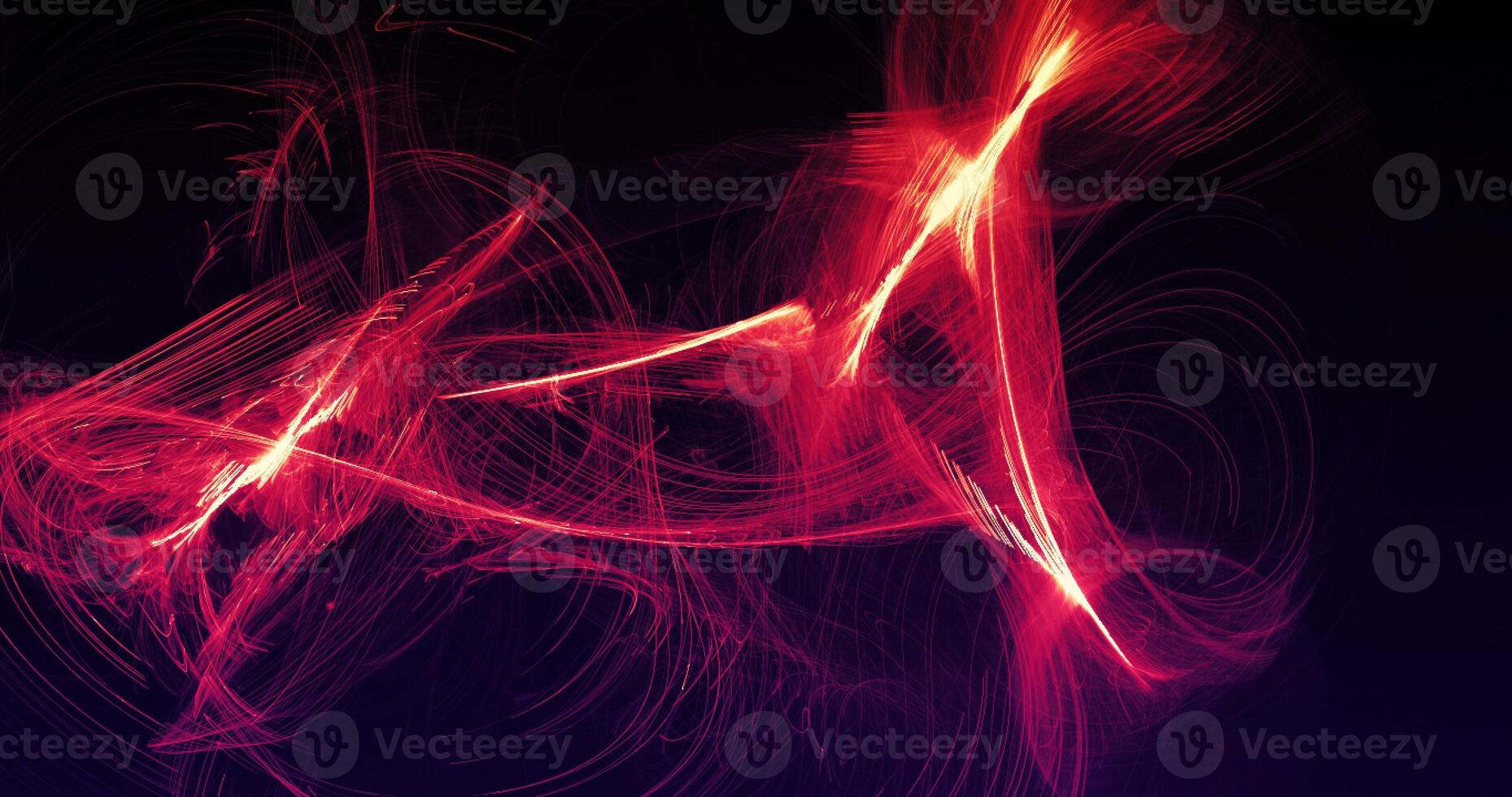 Abstract Red And Yellow Lines Curves Particles photo