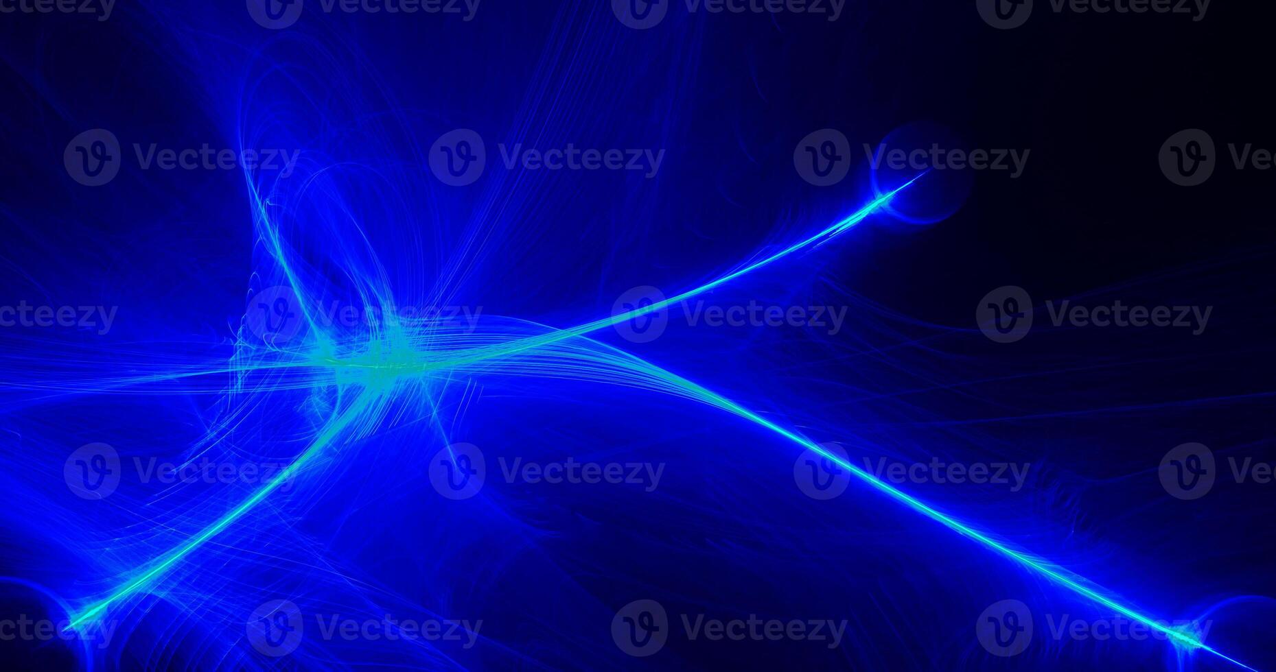 Abstract Pattern On Dark Background Blue And Green Lines Curves Particles photo