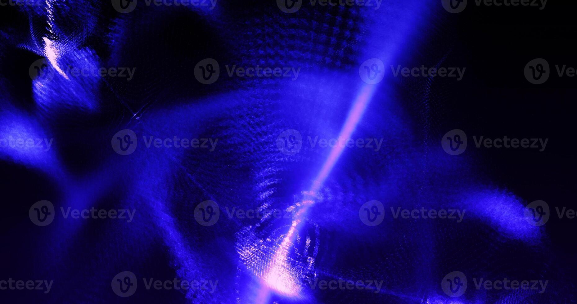 Abstract Design In Blue And Pink Lines Curves Particles On Dark Background photo