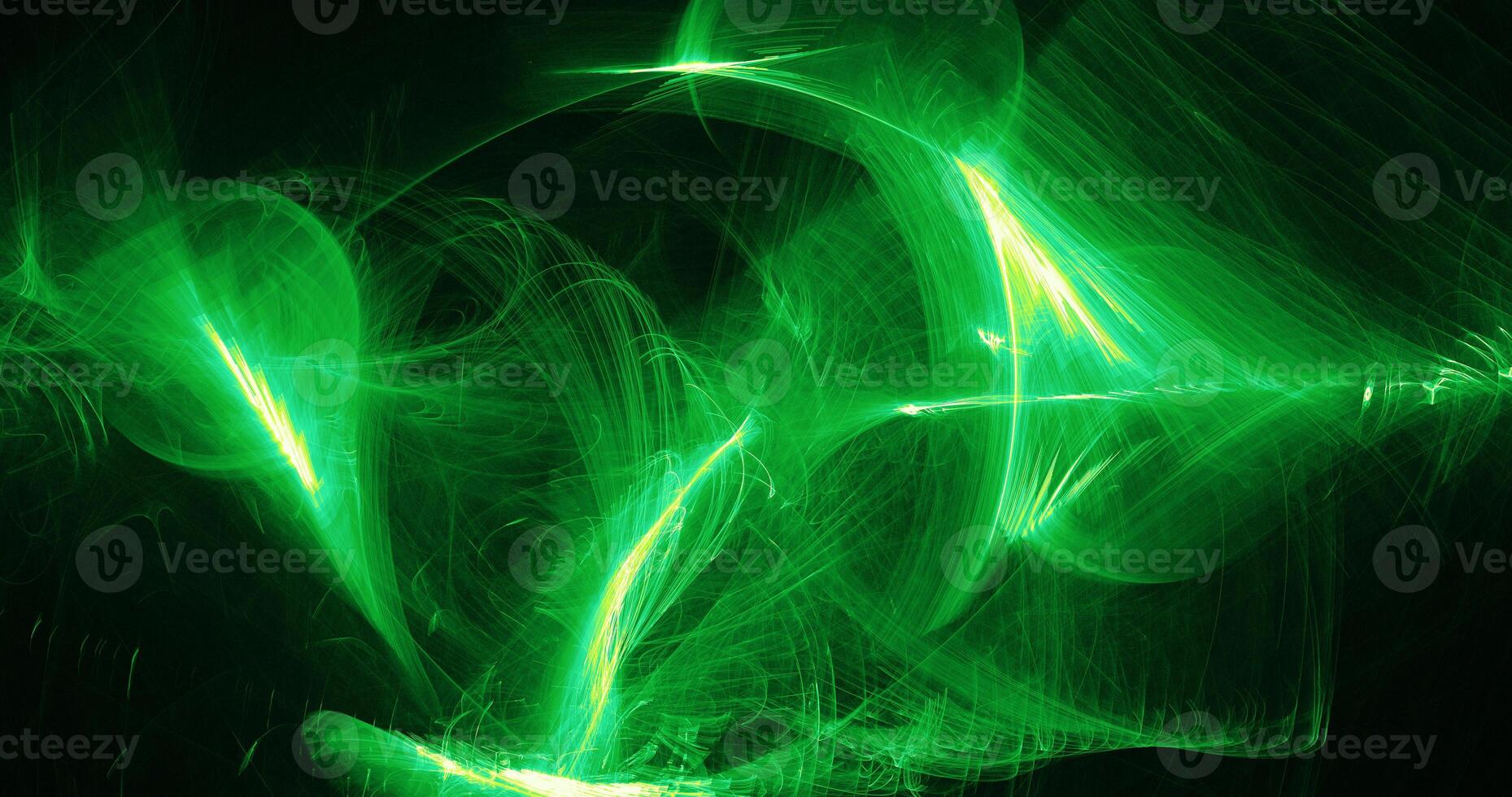 Green Abstract Lines Curves Particles Background photo