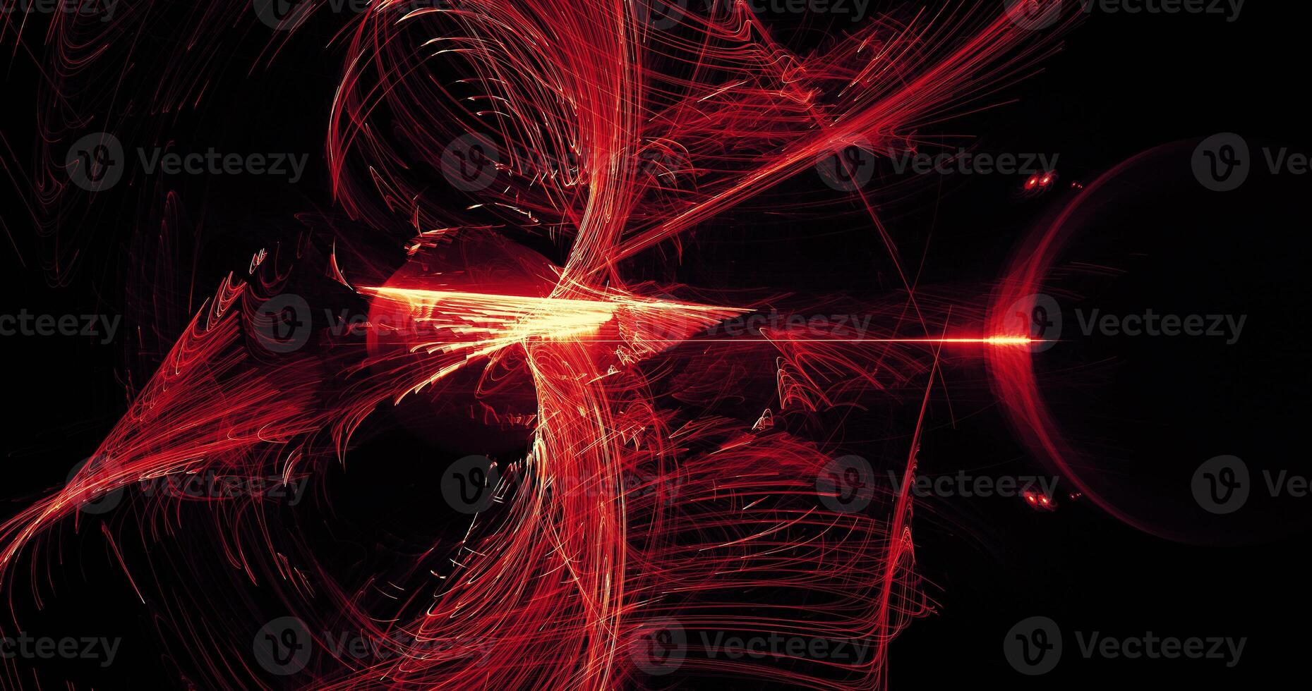 Red And Yellow Abstract Lines Curves Particles Background photo