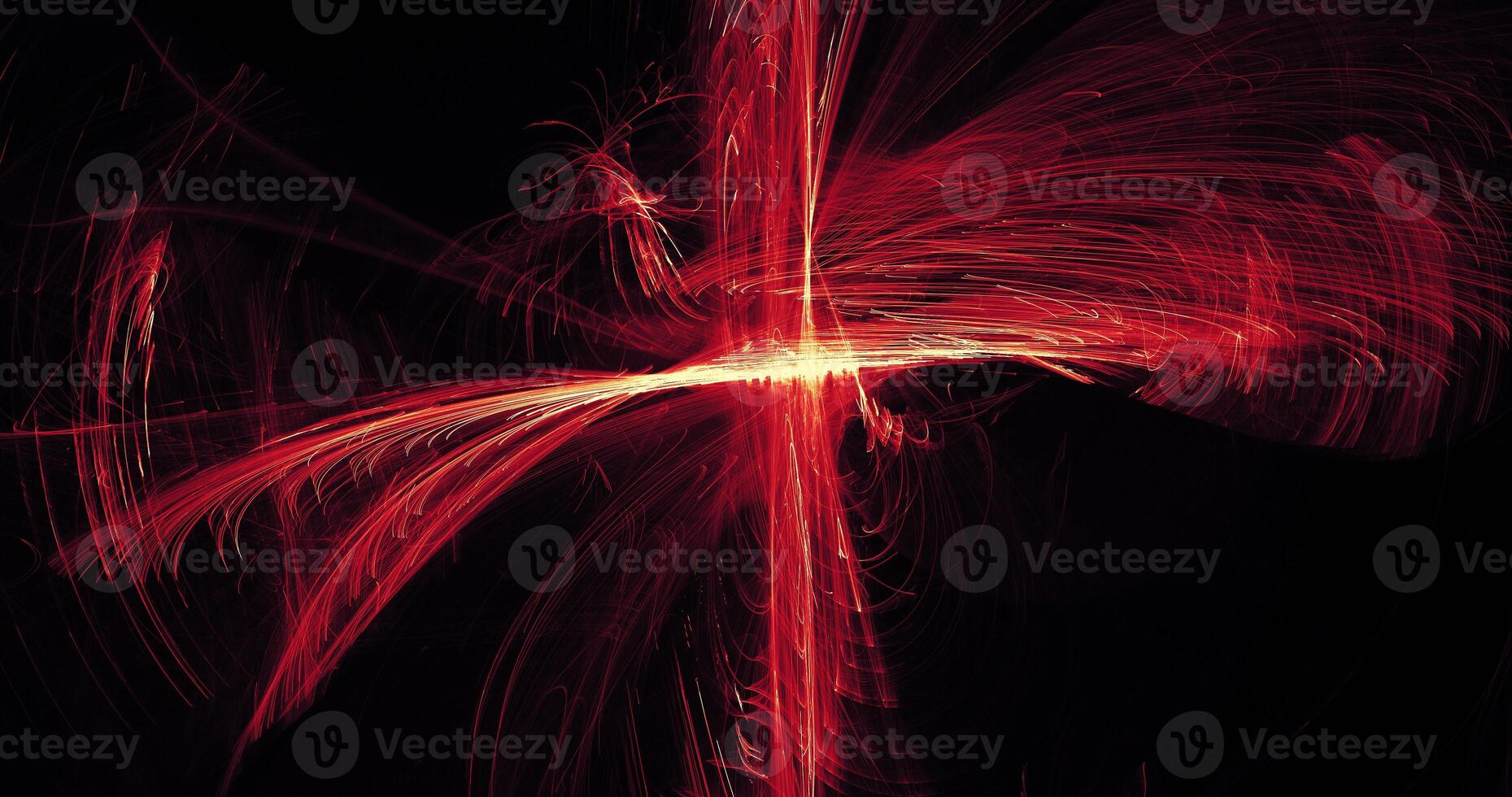 Red And Yellow Abstract Lines Curves Particles Background photo