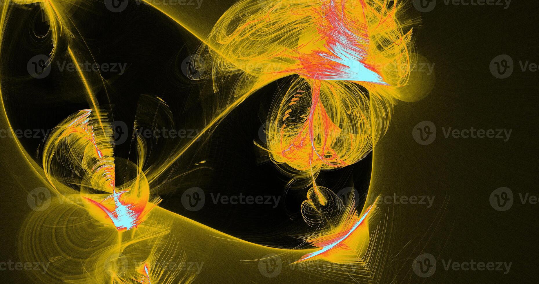 Yellow Red And Blue Abstract Lines Curves Particles Background photo
