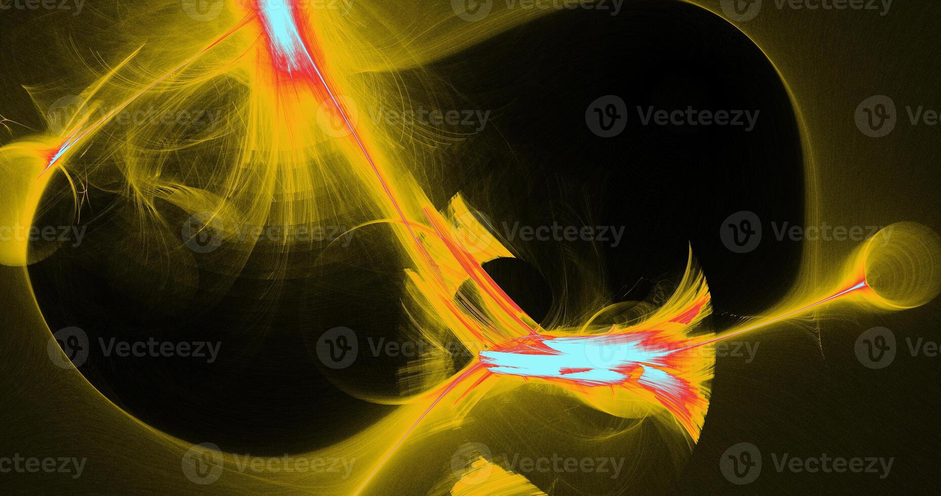 Yellow Red And Blue Abstract Lines Curves Particles Background photo