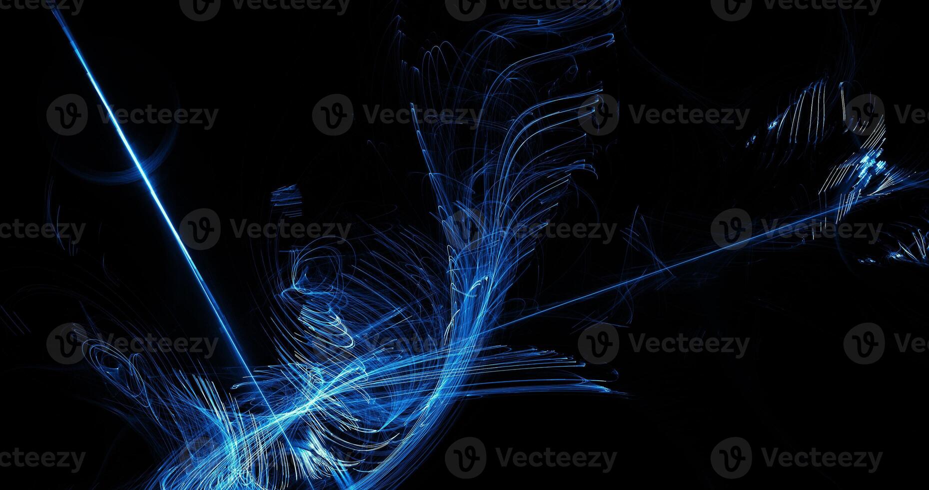 Blue Abstract Lines Curves Particles Background photo