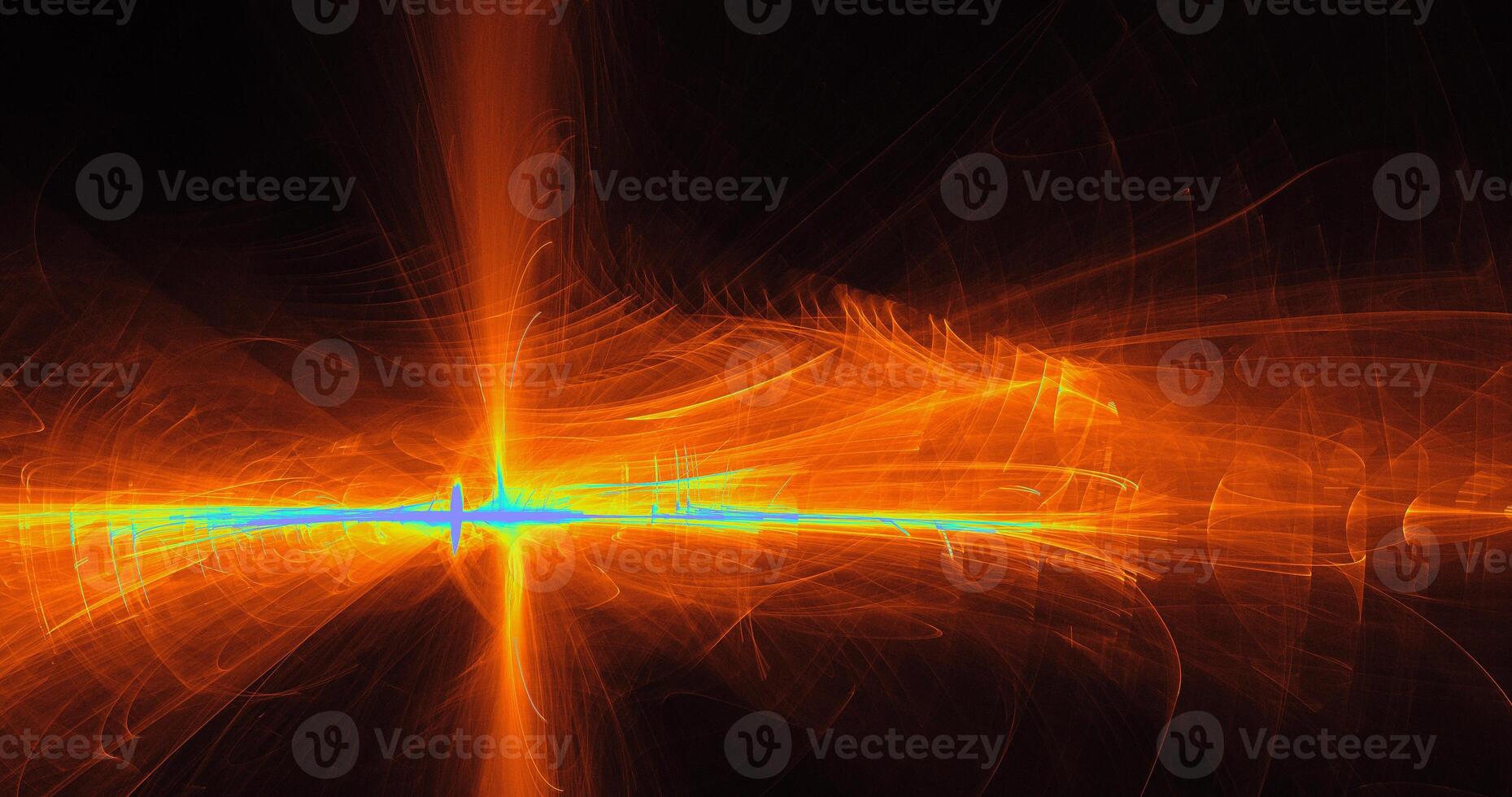 Orange Yellow Blue Abstract Lines Curves Particles Background photo