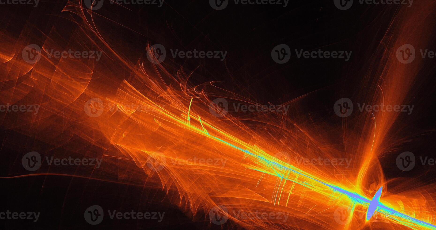 Orange Yellow Blue Abstract Lines Curves Particles Background photo