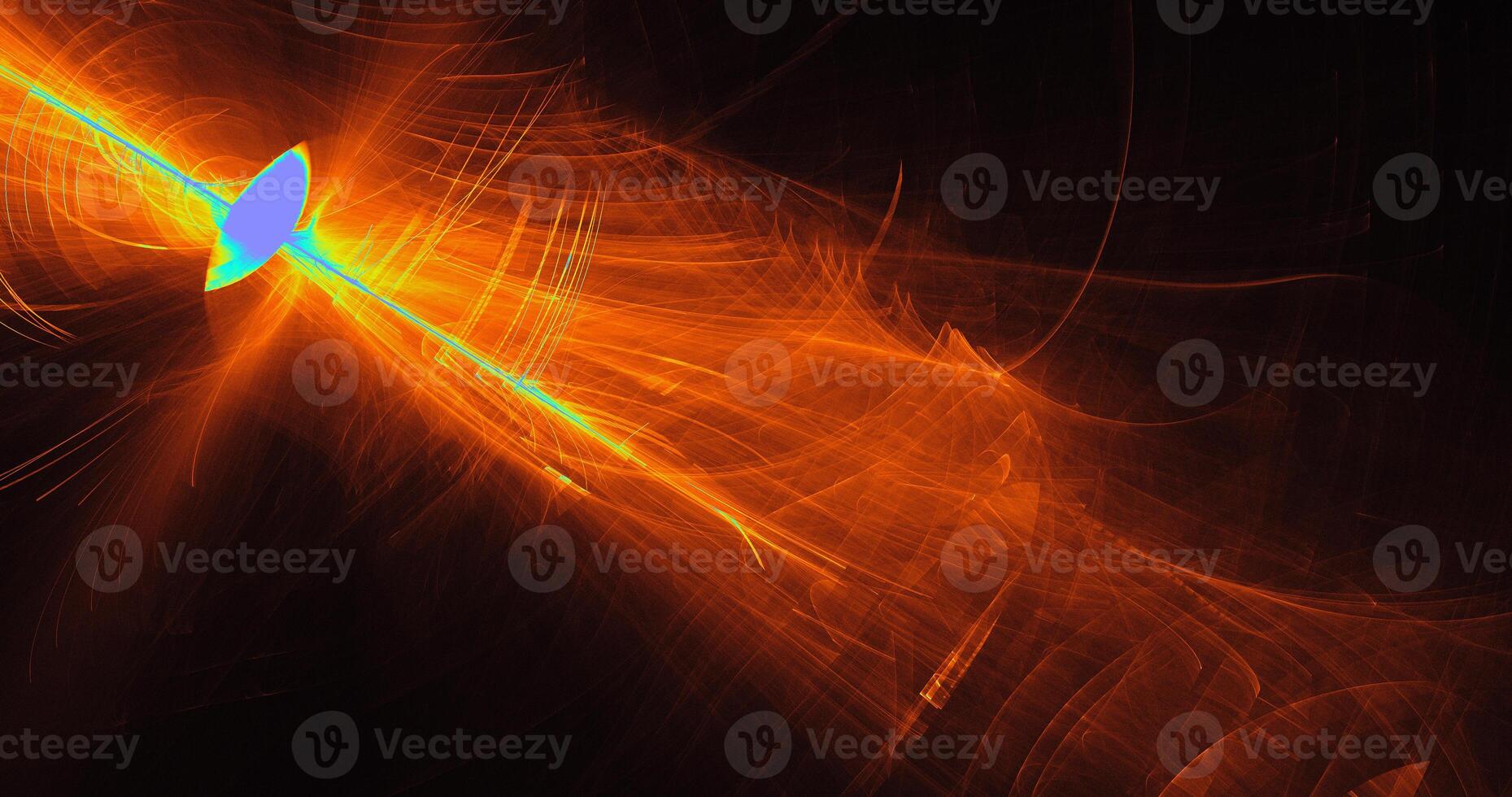 Orange Yellow Blue Abstract Lines Curves Particles Background photo