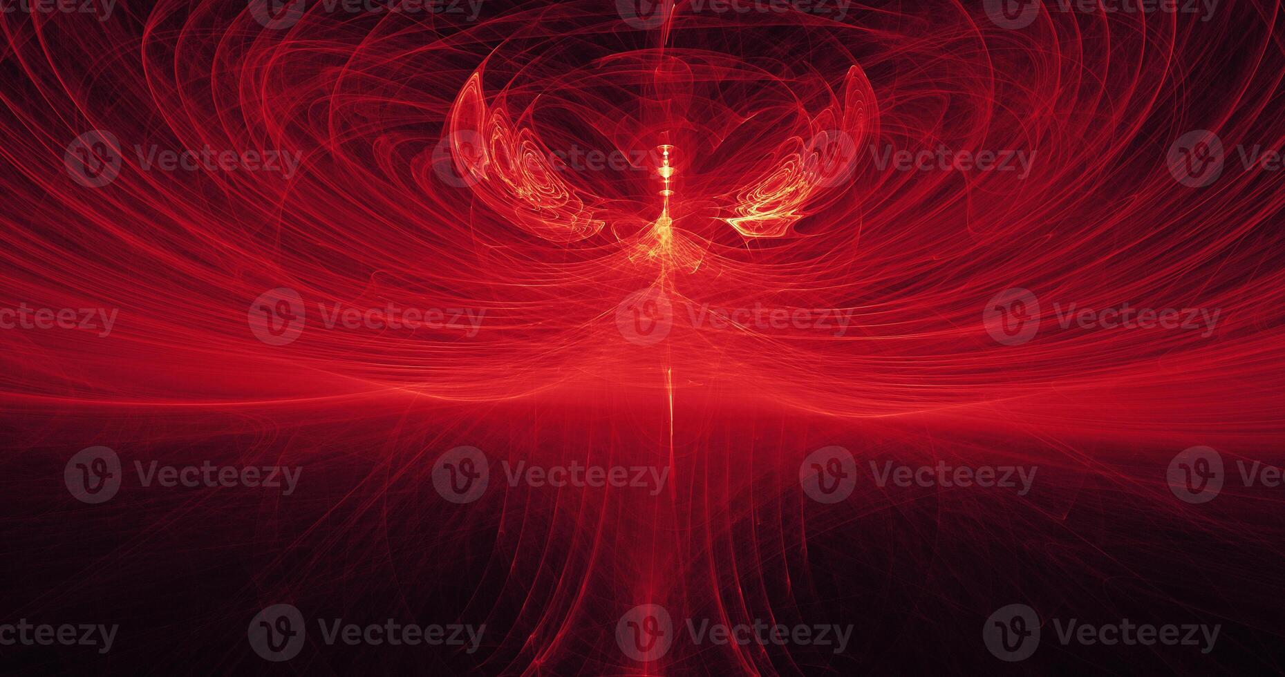 Red And Yellow Abstract Lines Curves Particles Background photo