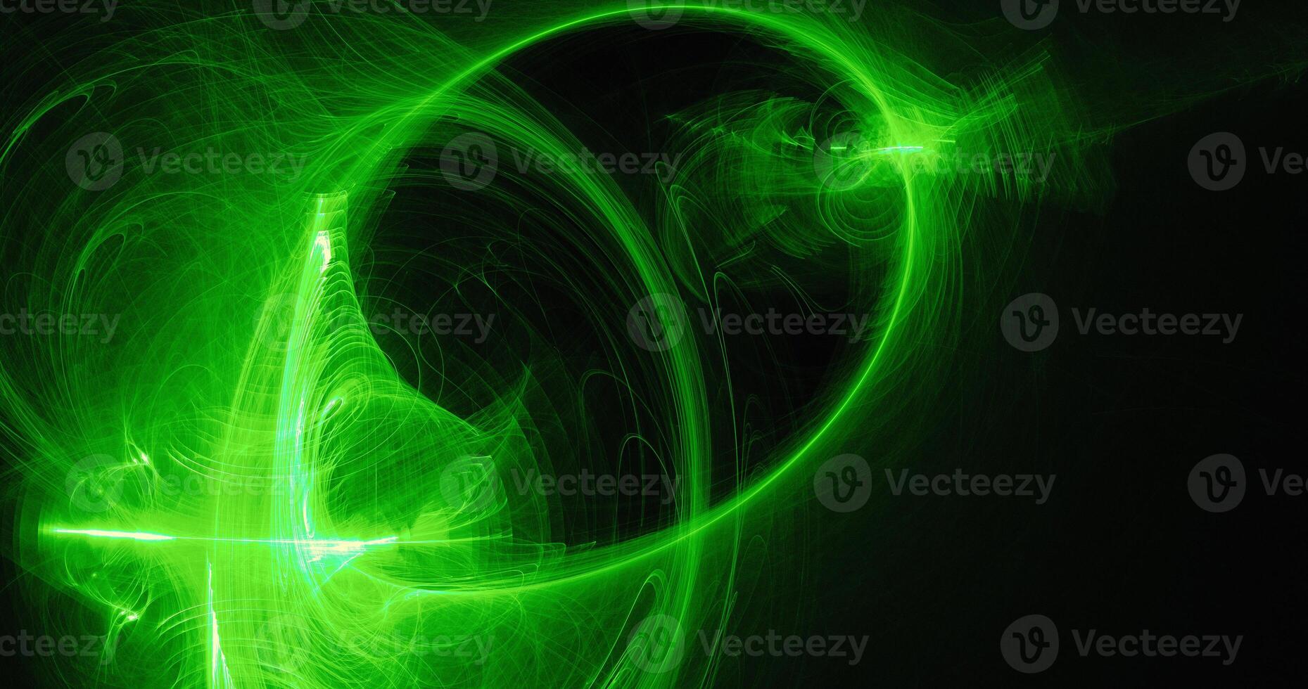 Green Abstract Lines Curves Particles Background photo