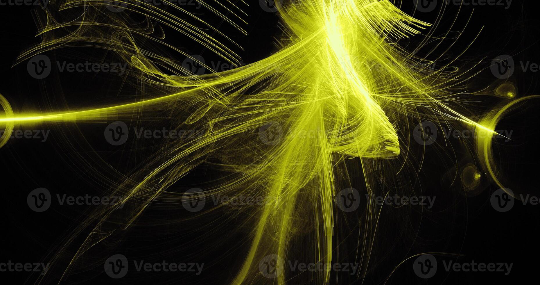 Yellow Abstract Lines Curves Particles Background photo