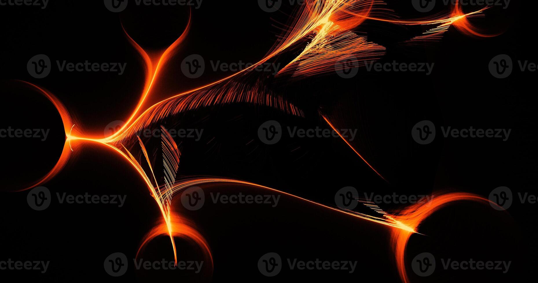 Orange Abstract Lines Curves Particles Background photo