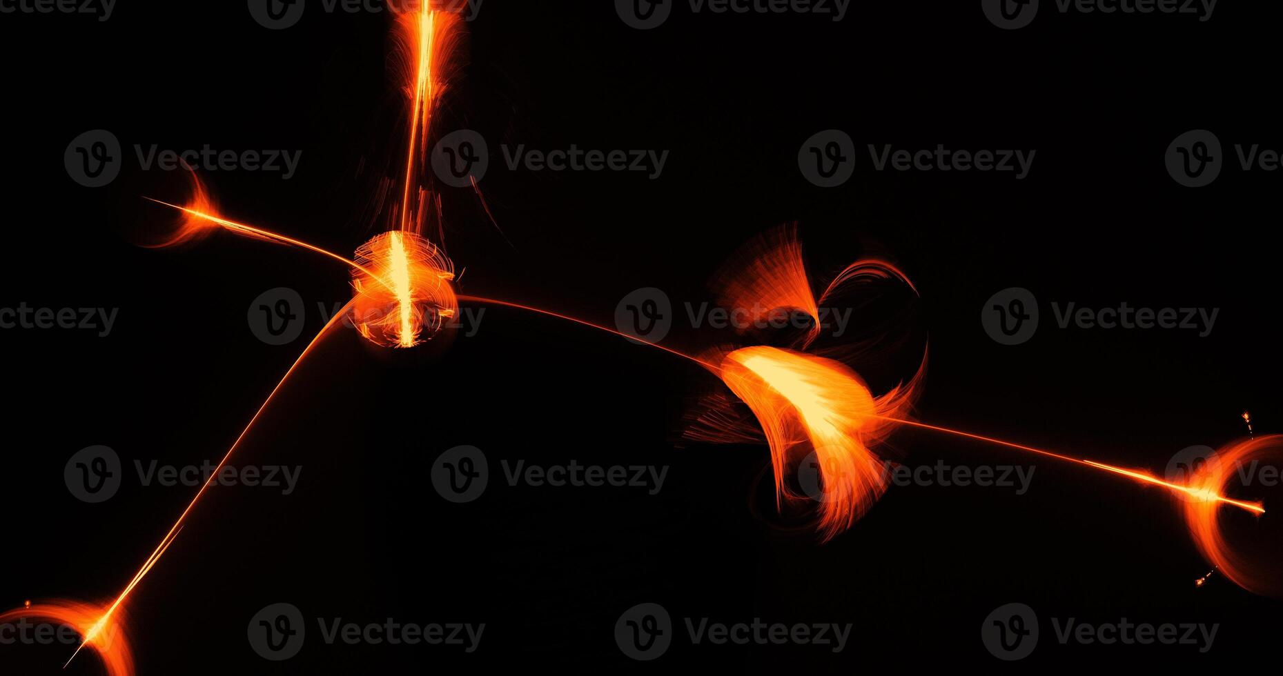 Orange Abstract Lines Curves Particles Background photo