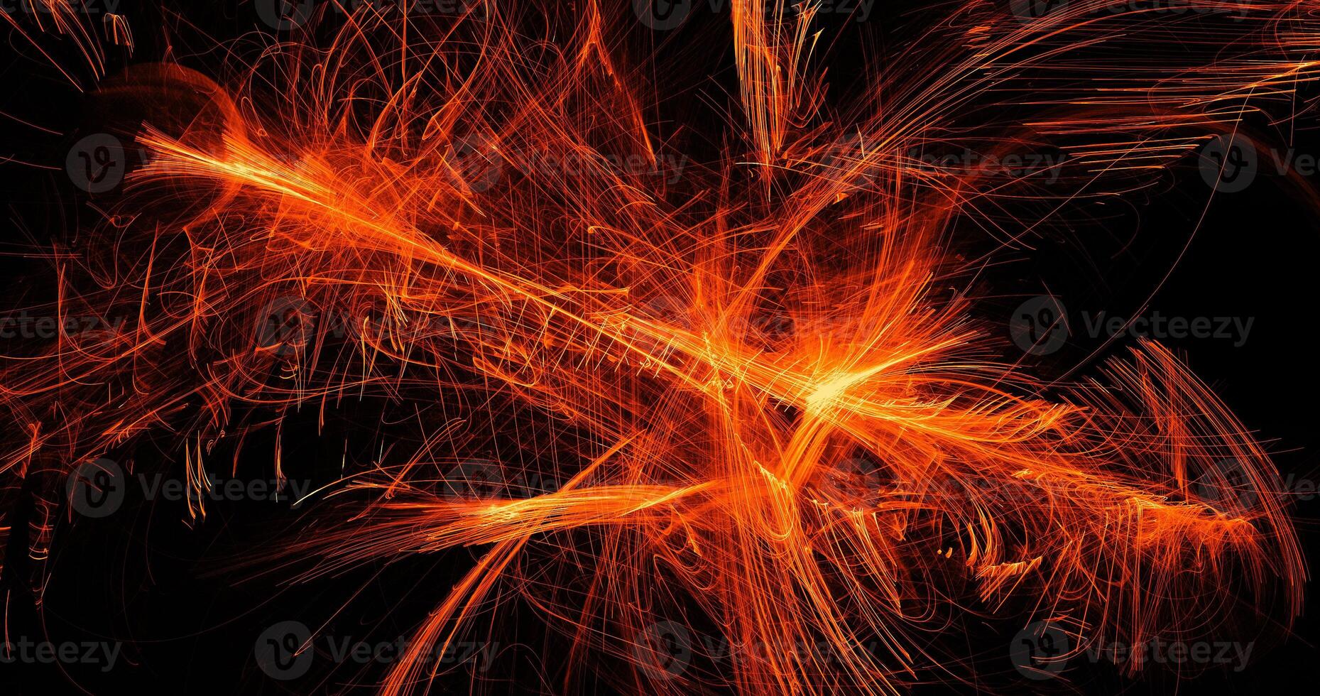 Orange Abstract Lines Curves Particles Background photo