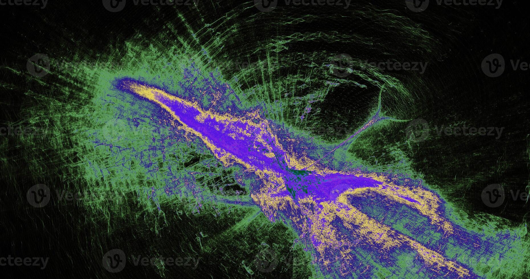 Green And Blue Abstract Lines Curves Particles Background photo