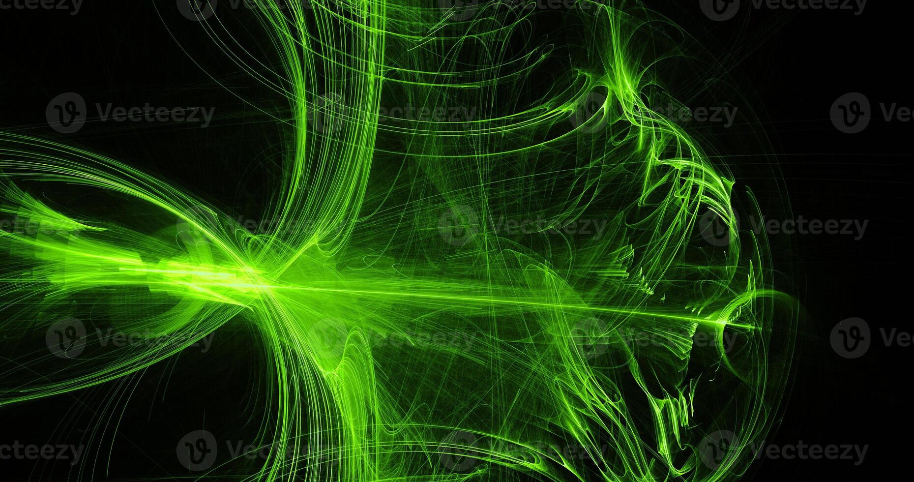 Green Abstract Lines Curves Particles Background photo