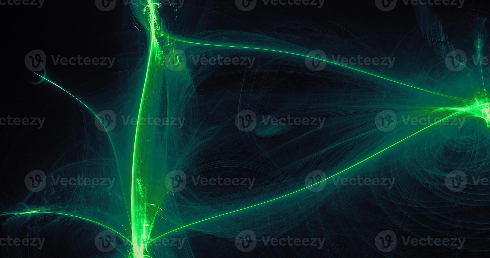 Abstract Green Curves Lines And Particle Pattern photo