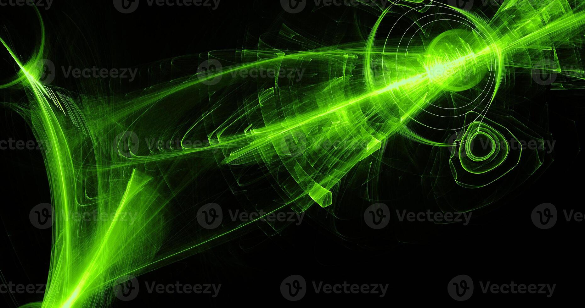 Green Abstract Lines Curves Particles Background photo