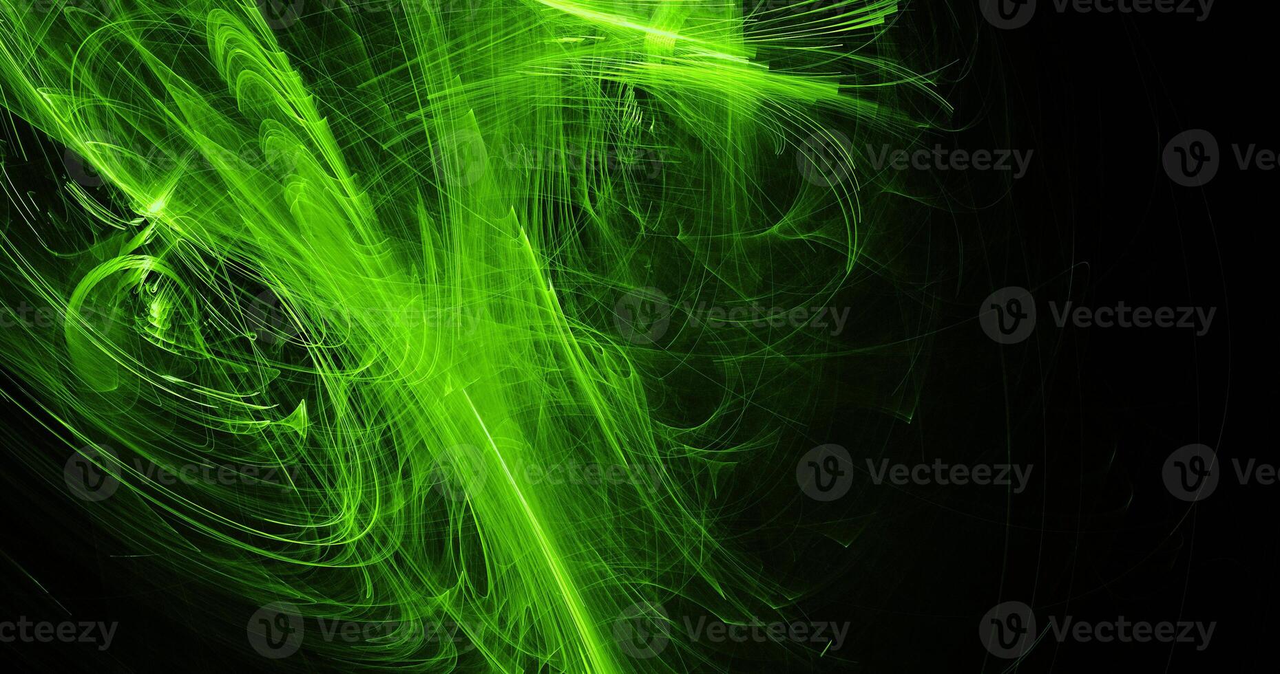 Green Abstract Lines Curves Particles Background photo