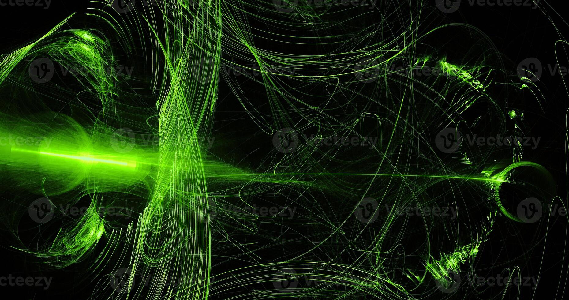 Green Abstract Lines Curves Particles Background photo