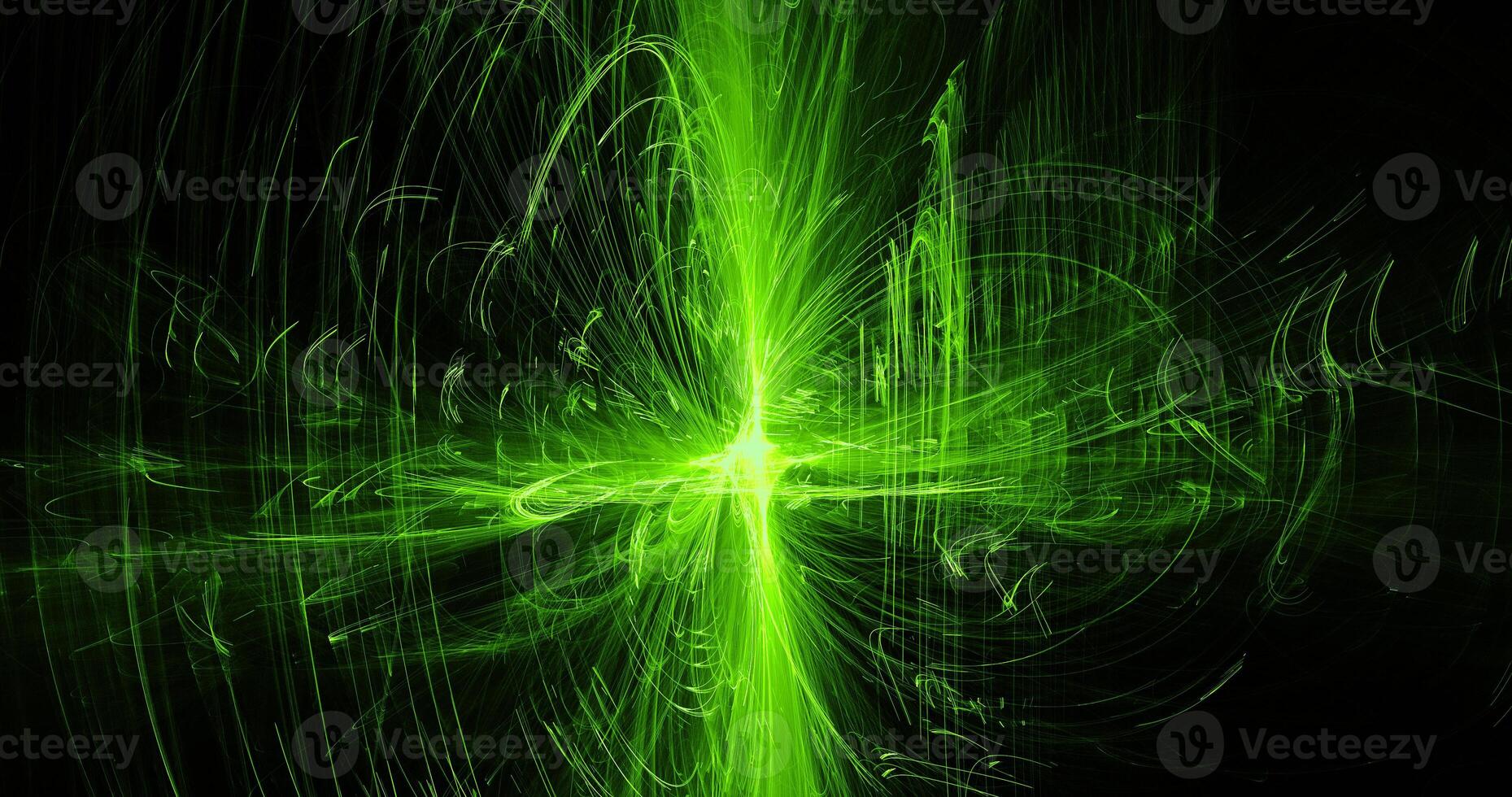 Green Abstract Lines Curves Particles Background photo