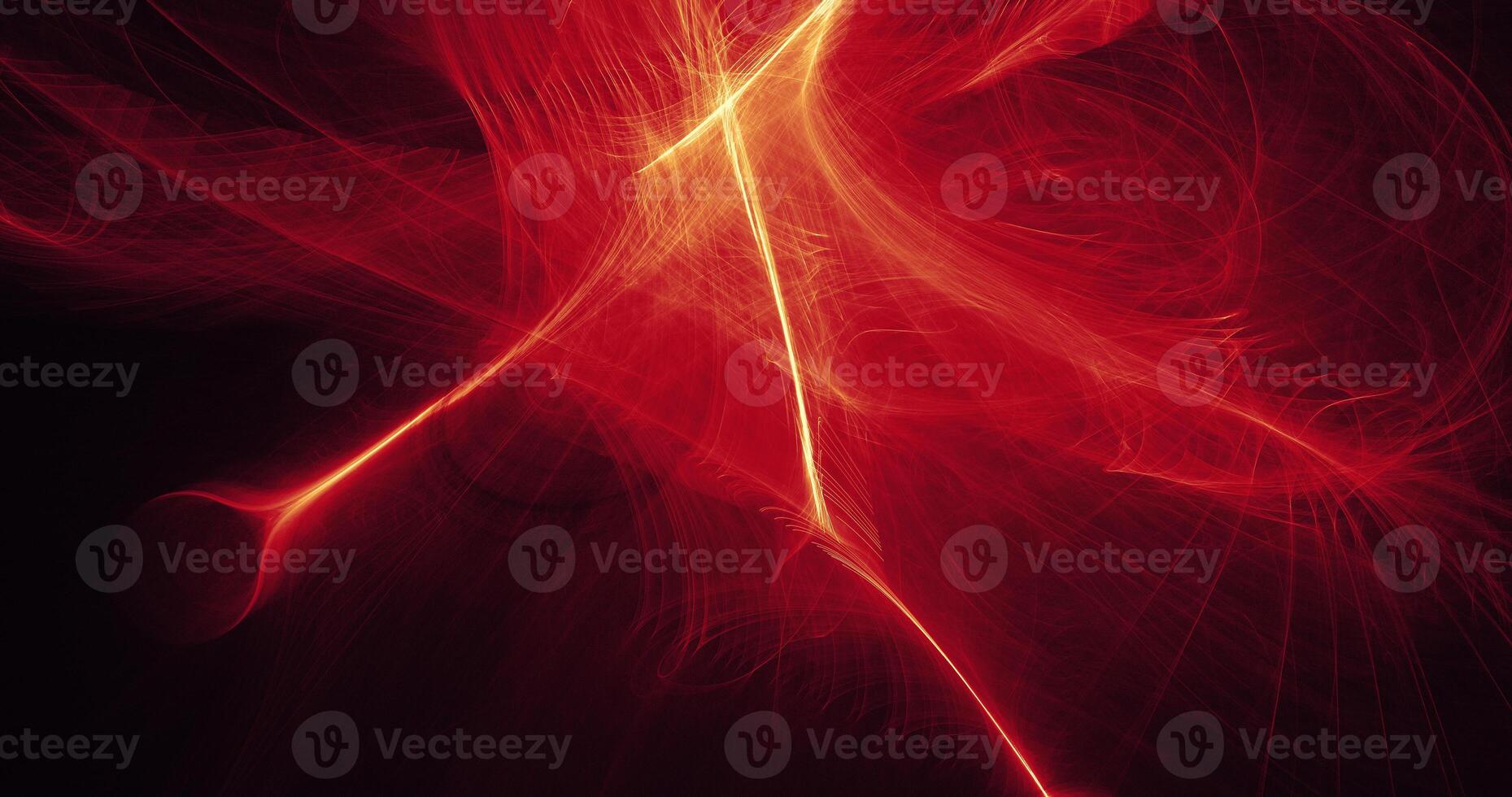 Abstract Design In Red And Yellow Curves Lines Particles photo