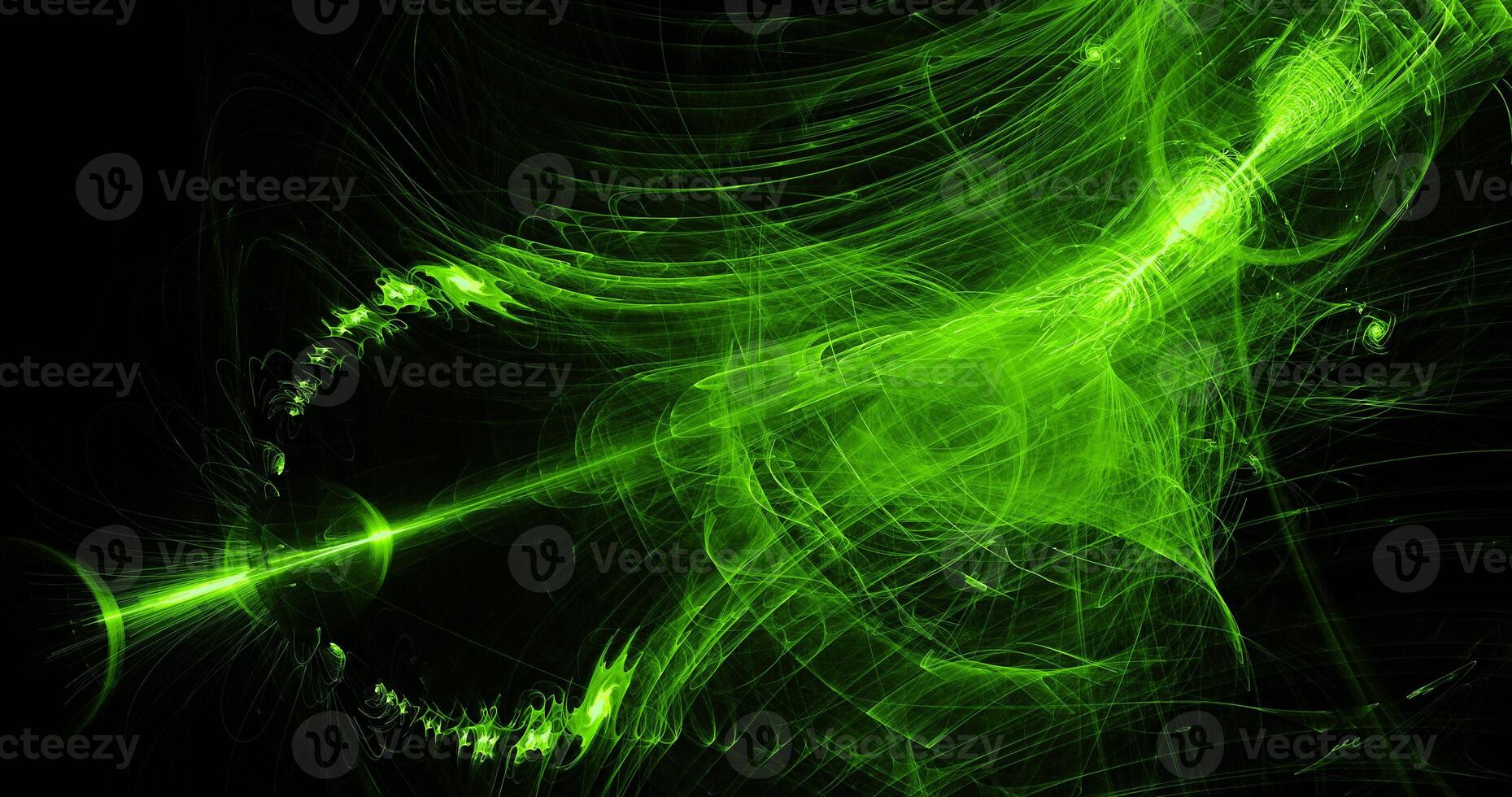 Green Abstract Lines Curves Particles Background photo