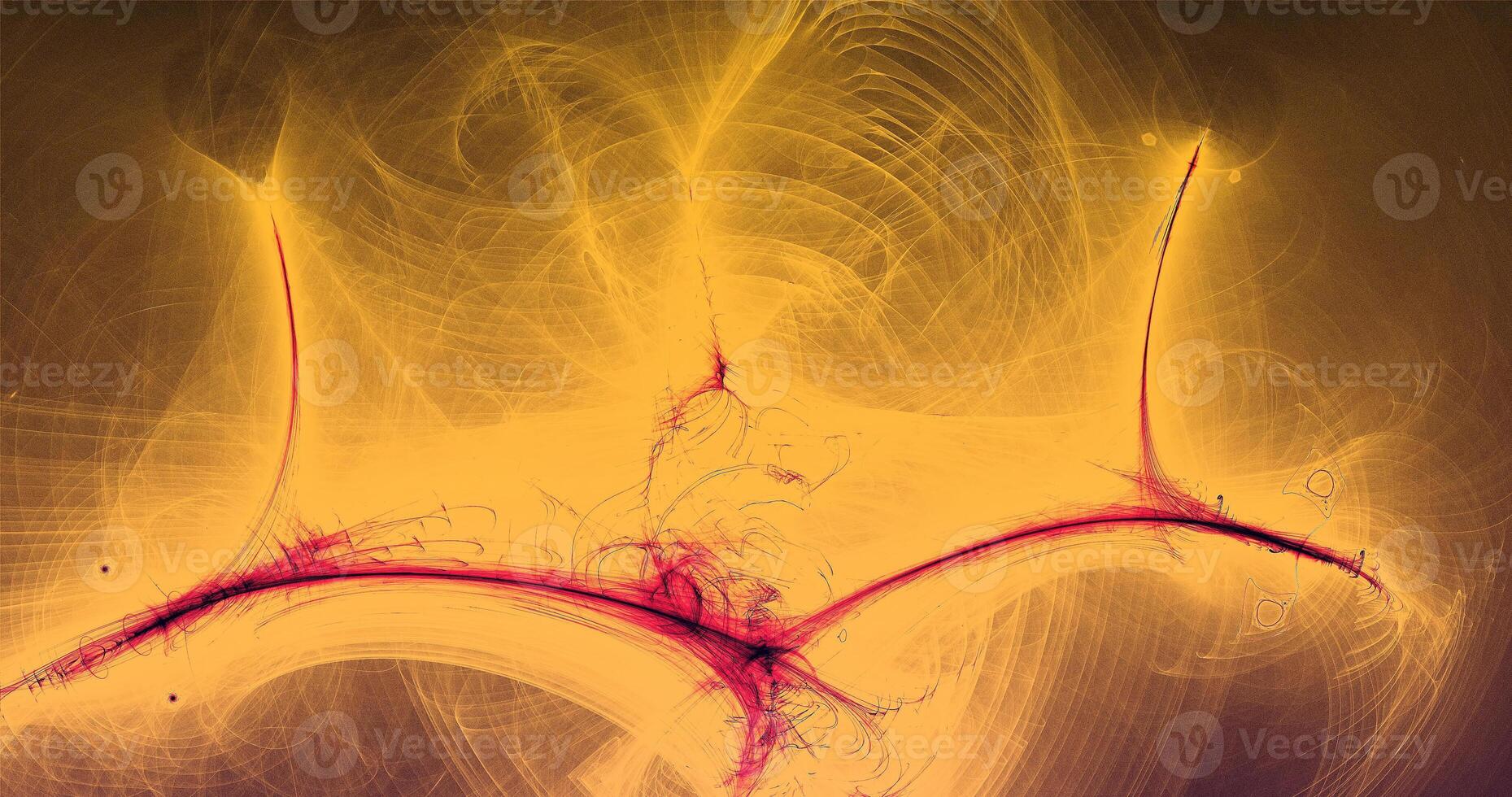 Abstract Background Lines Curves And Particles Red And Yellow photo