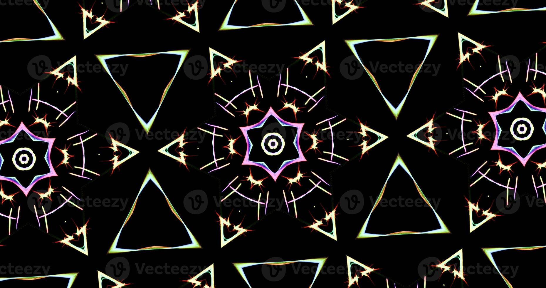Kaleidoscopic Pattern On Dark Background In Vibrant Colors photo