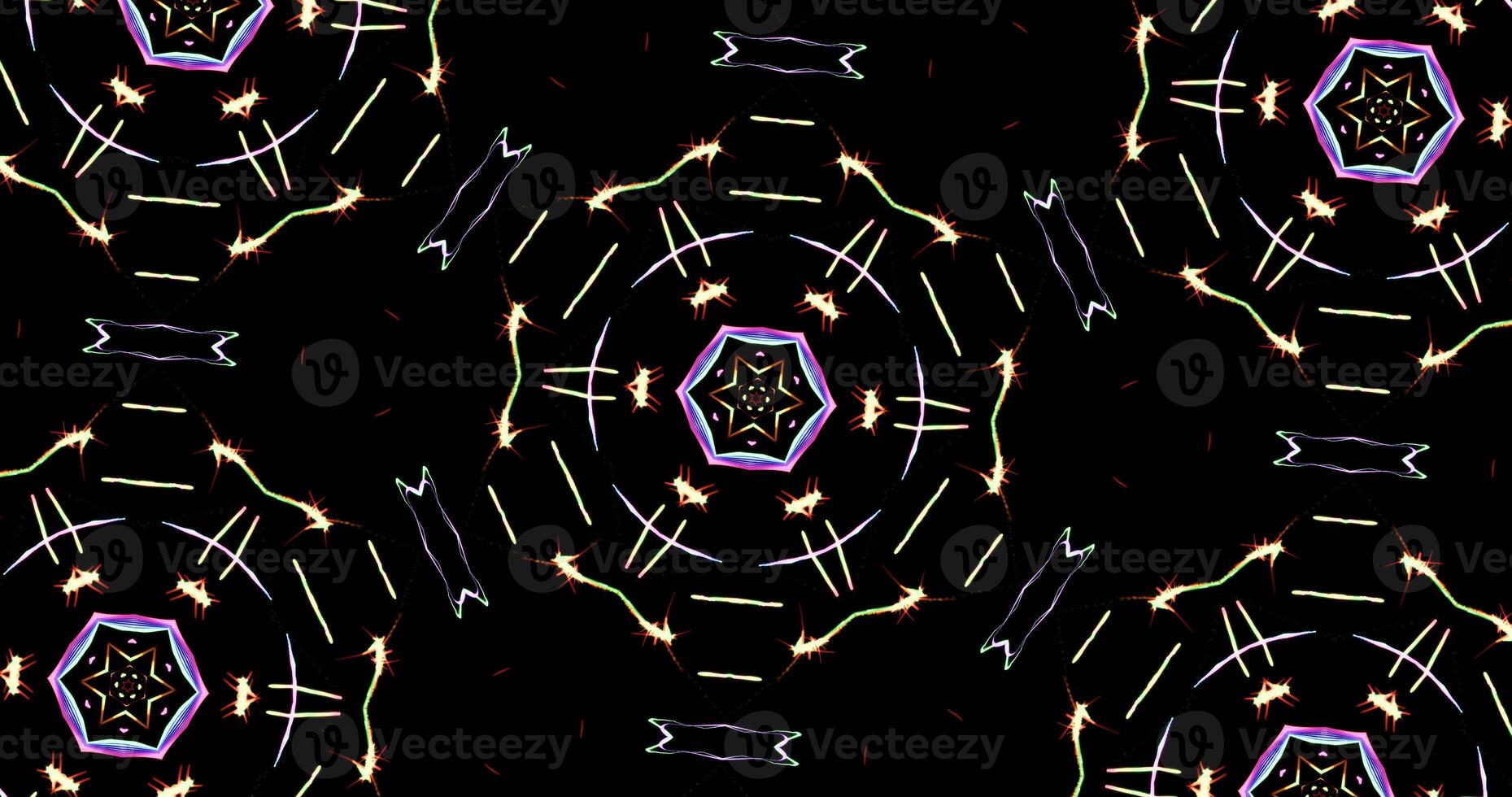 Kaleidoscopic Pattern On Dark Background In Vibrant Colors photo