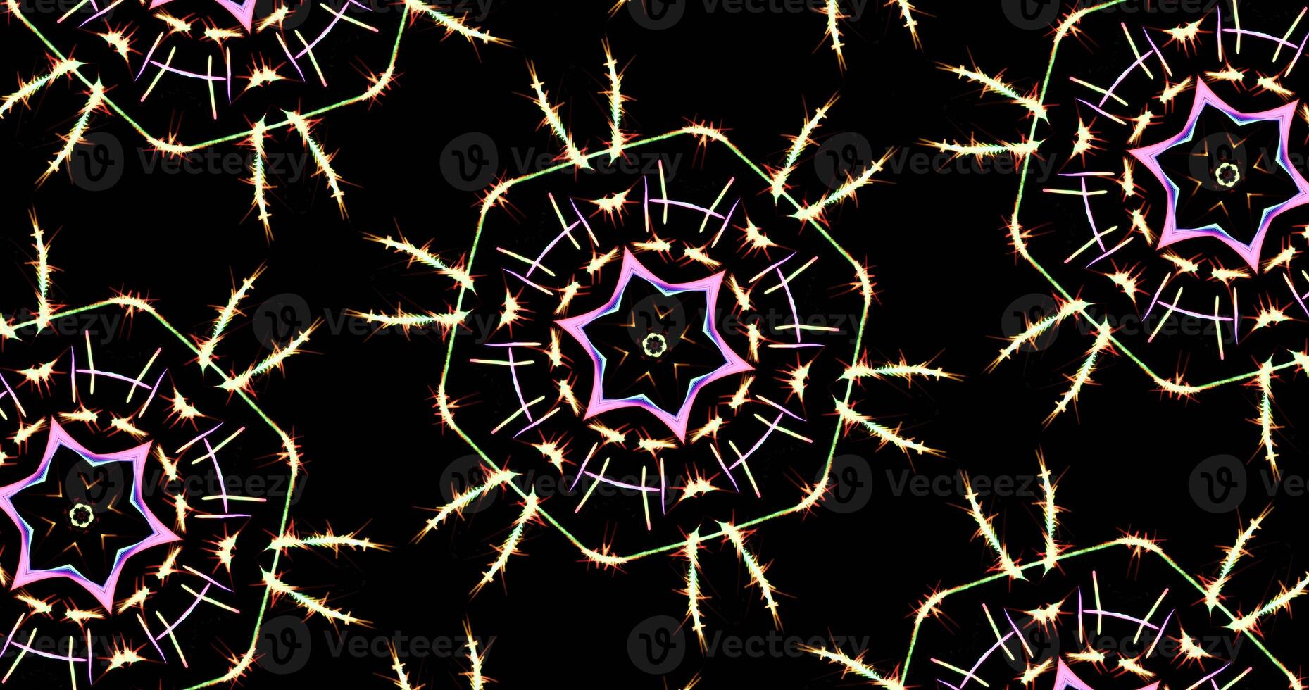 Kaleidoscopic Pattern On Dark Background In Vibrant Colors photo