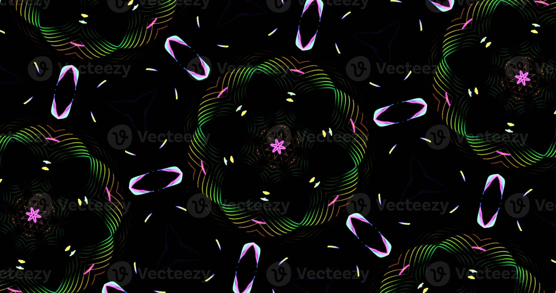 Kaleidoscopic Pattern On Dark Background In Vibrant Colors photo