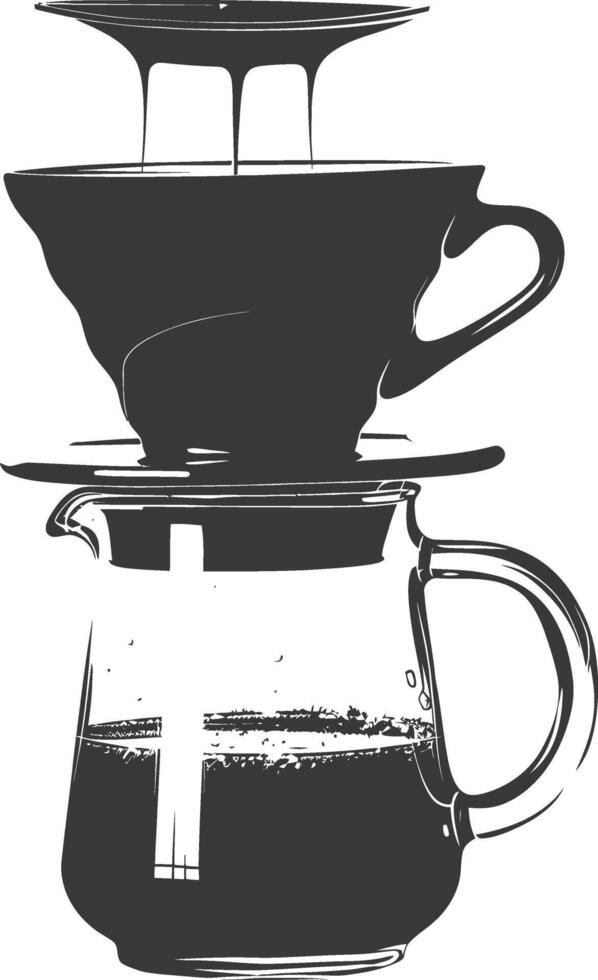 AI generated silhouette Vietnam drip coffee ready to drink black color only vector