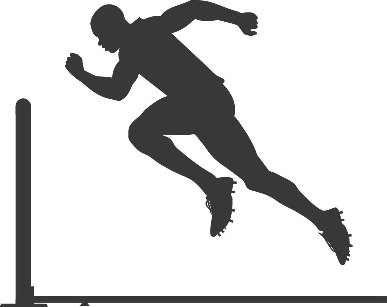 AI generated Silhouette Man Hurdling Athlete in action full body vector