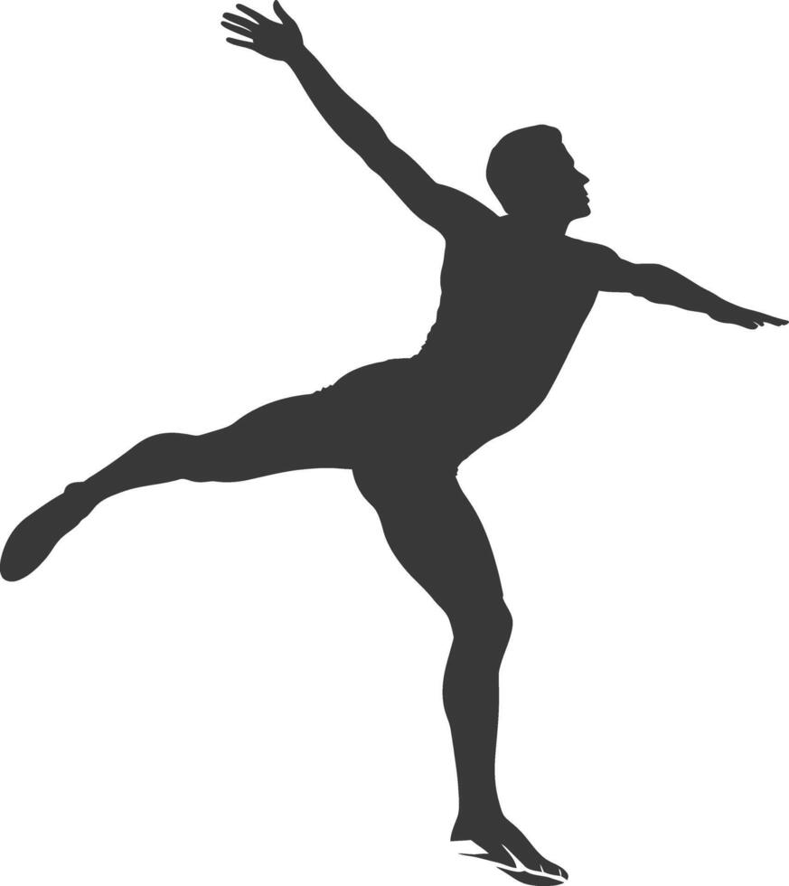 AI generated Silhouette Man High jump Athlete in action full body vector