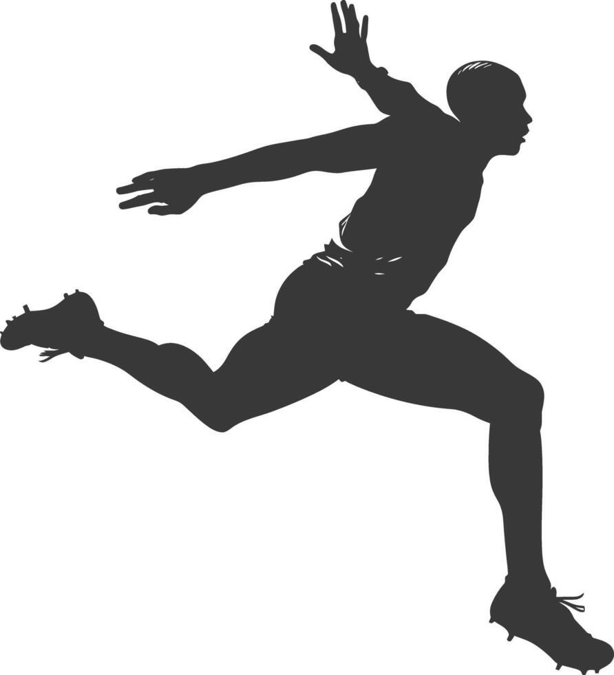 AI generated Silhouette Man High jump Athlete in action full body vector