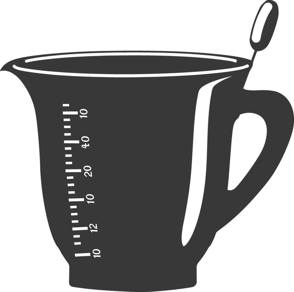 AI generated Silhouette Measuring Cup black color only vector