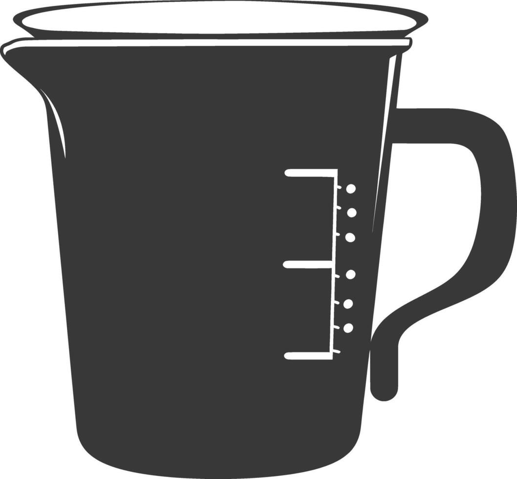 AI generated Silhouette Measuring Cup black color only vector