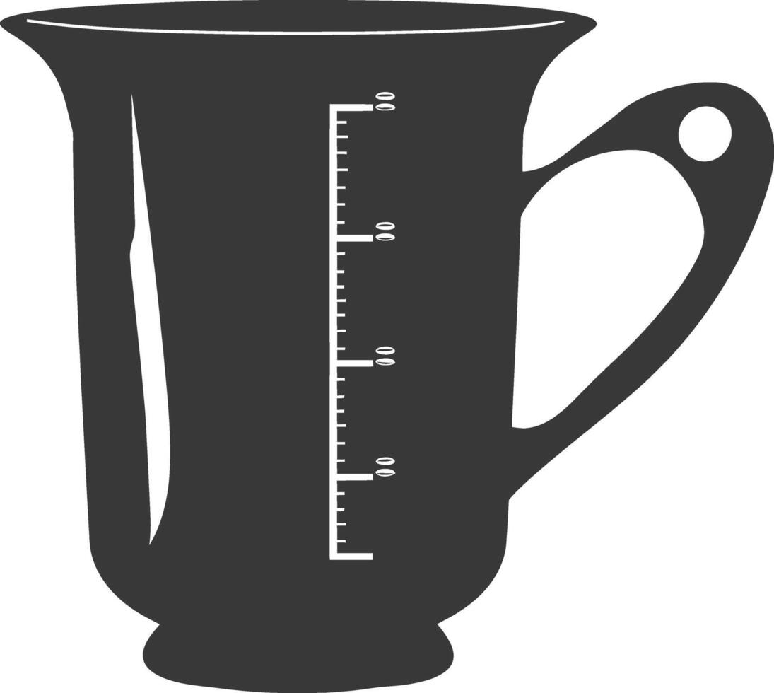 ai generado silueta medición taza negro color solamente vector