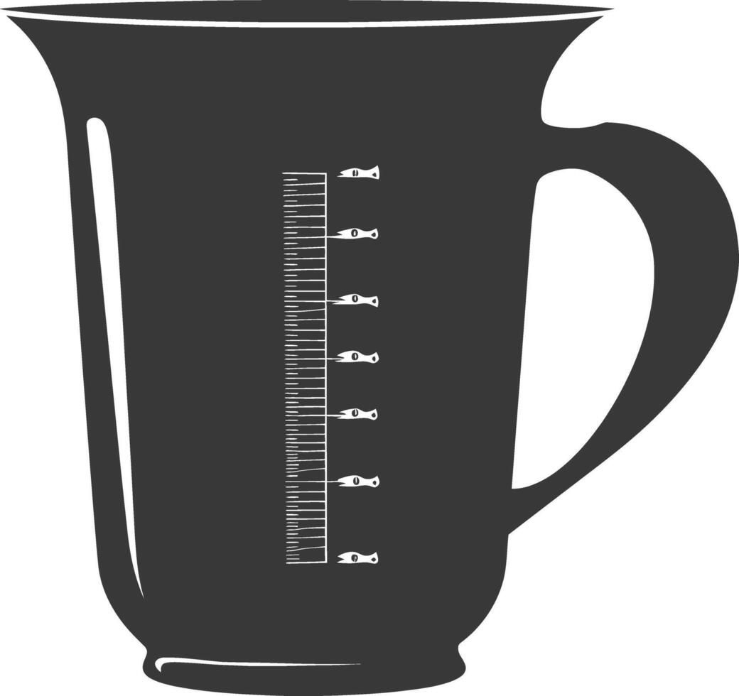 AI generated Silhouette Measuring Cup black color only vector