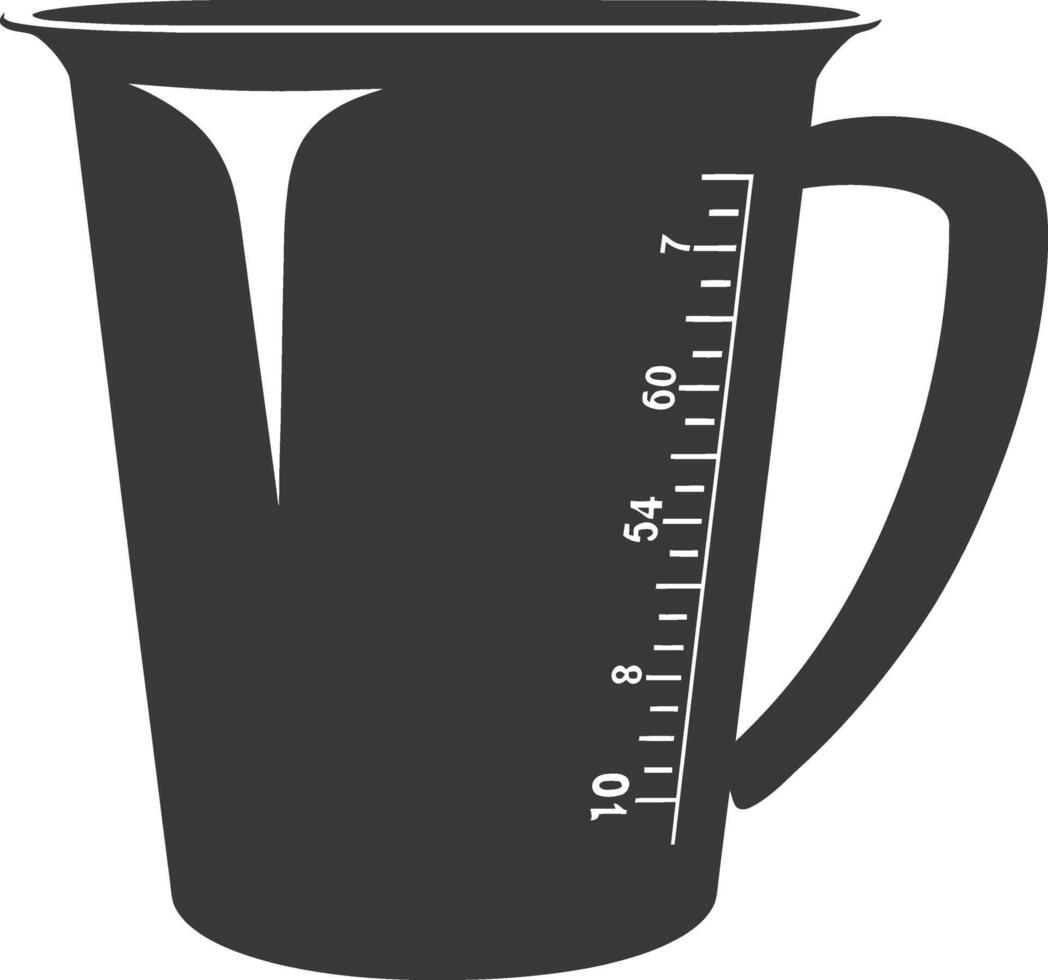 AI generated Silhouette Measuring Cup black color only vector