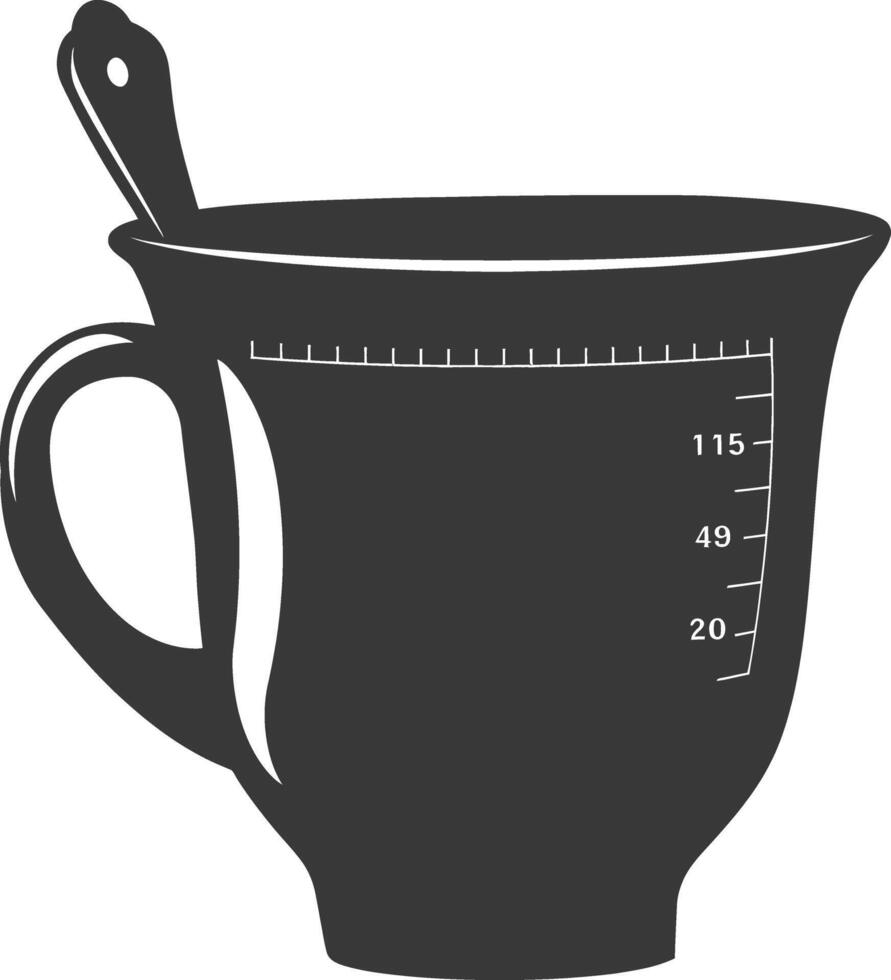 ai generado silueta medición taza negro color solamente vector