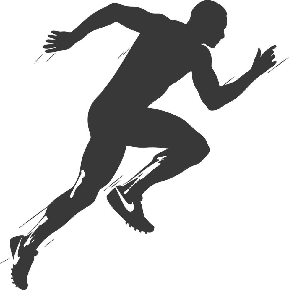 ai generado silueta hombre salto de vallas atleta en acción lleno cuerpo vector