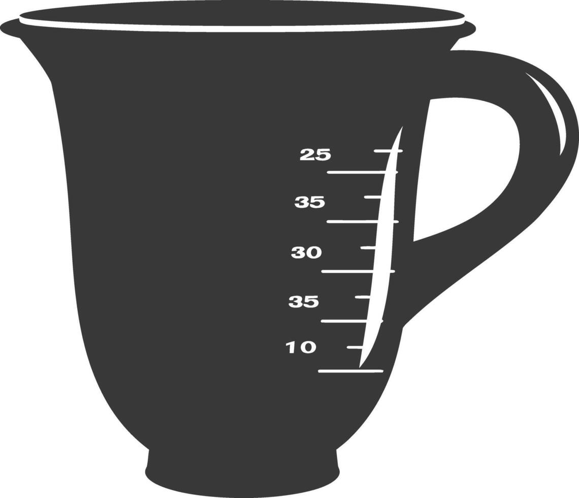 AI generated Silhouette Measuring Cup black color only vector