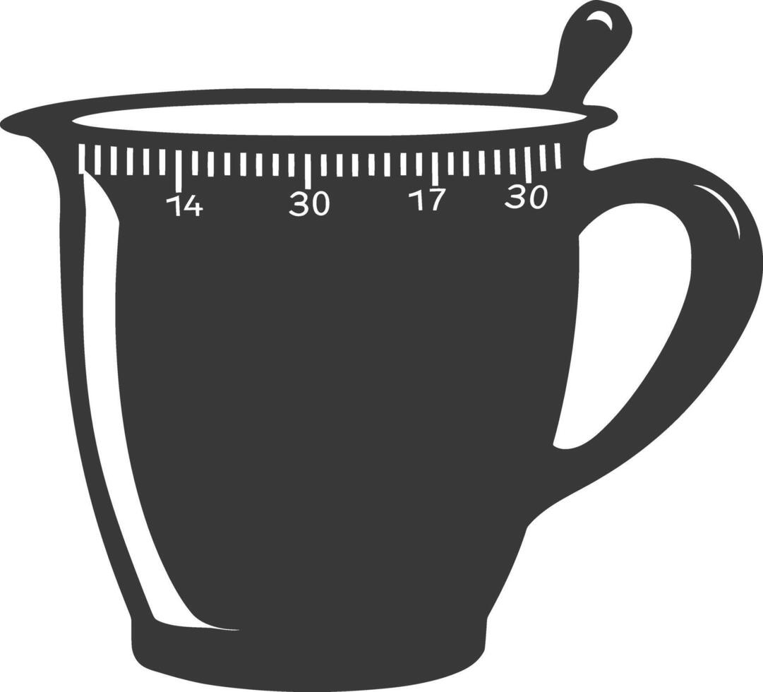 AI generated Silhouette Measuring Cup black color only vector