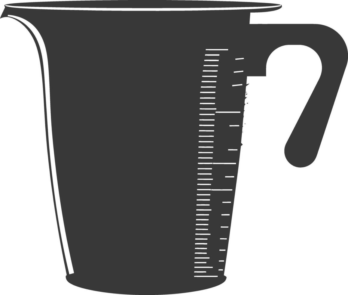 AI generated Silhouette Measuring Cup black color only vector