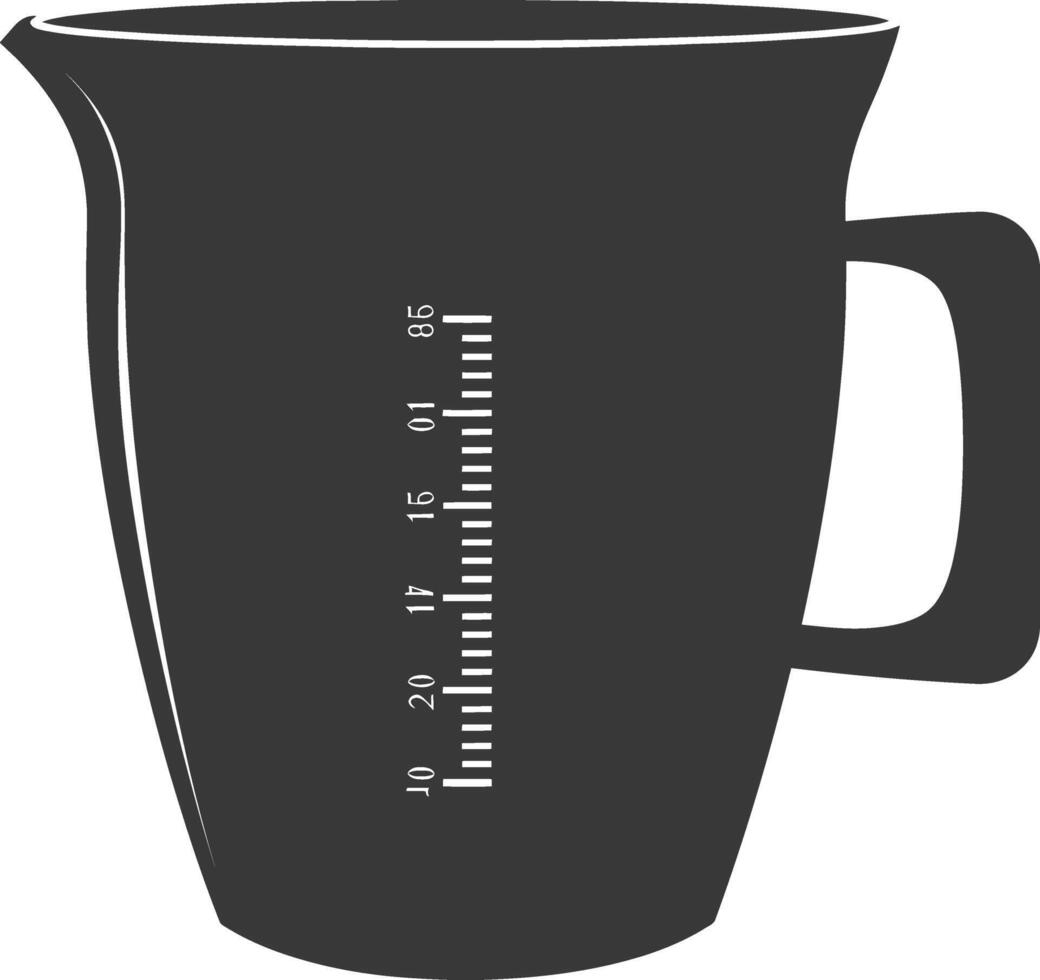 ai generado silueta medición taza negro color solamente vector