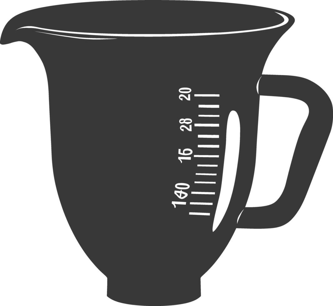 AI generated Silhouette Measuring Cup black color only vector