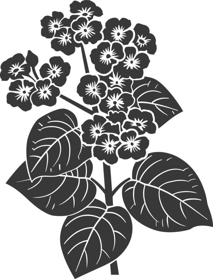 ai generado silueta lantana flor negro color solamente vector