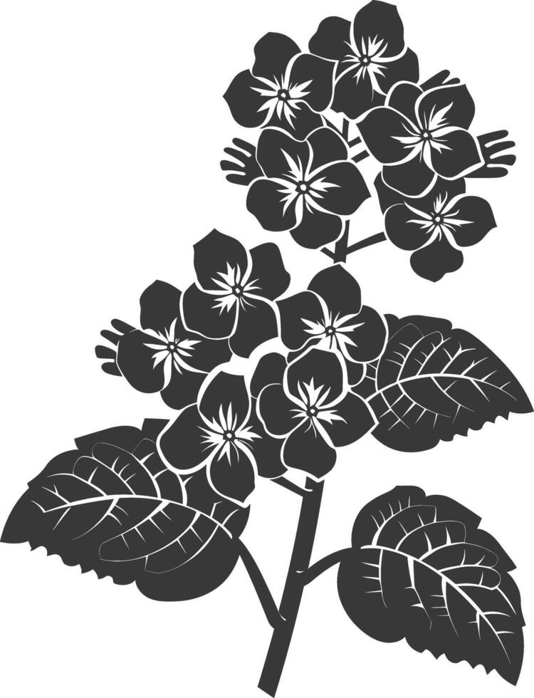 ai generado silueta lantana flor negro color solamente vector